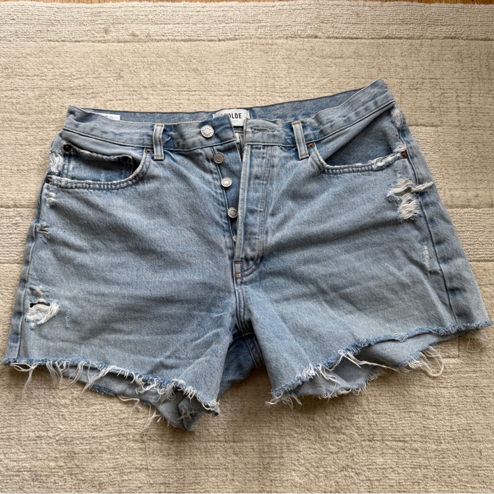 AGOLDE Parker Denim Long Jean Short in Swapmeet Size 30